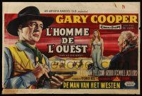 9j364 MAN OF THE WEST Belgian '58 Anthony Mann, cowboy Gary Cooper is the man of fast draw!