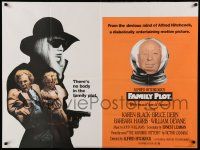 9j266 FAMILY PLOT British quad '76 devious Alfred Hitchcock, Karen Black, Bruce Dern!