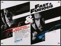 9j267 FAST & FURIOUS advance DS British quad '09 Vin Diesel, Paul Walker, Rodriguez, Brewster!