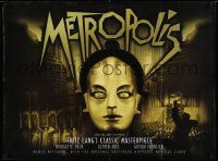 9j282 METROPOLIS British quad R00s Fritz Lang, Brigitte Helm as the robot surrounded by city