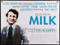 9j284 MILK DS British quad '09 Gus Van Sant, Sean Penn in his Best Actor Academy Award role!