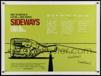 9j301 SIDEWAYS DS British quad '04 Alexander Payne classic, cool art of men in bottle!