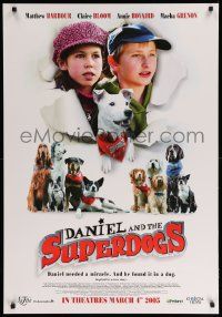 9j155 DANIEL & THE SUPERDOGS Canadian 1sh '05 Matthew Harbour with dogs, incredible Claire Bloom!