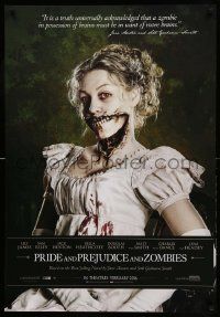 9j182 PRIDE & PREJUDICE & ZOMBIES advance Canadian 1sh '16 horrifying Lily James, Austen parody!