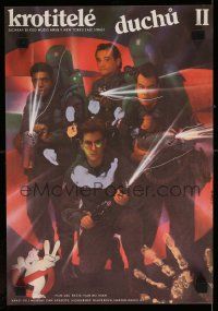 9j118 GHOSTBUSTERS 2 Czech 10x15 '90 different Ziegler art of Murray, Aykroyd, Ramis, Hudson!