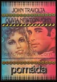 9j122 GREASE Czech 11x16 '80 art of John Travolta & Olivia Newton-John in the classic musical!