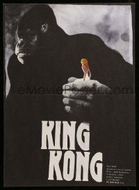 9j125 KING KONG Czech 11x16 '89 completely different Vlach art of BIG Ape holding Jessica Lange!