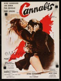 9j805 CANNABIS 2-sided French 12x16 '70 marijuana drug movie, Georges Allard & Roger Boumendil art!