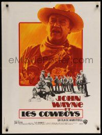 9j835 COWBOYS French 24x32 '72 big John Wayne gave these young boys their chance to become men!