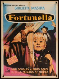 9j857 FORTUNELLA French 24x32 '57 wacky comedy written by Federico Fellini, art by Jean Mascii!