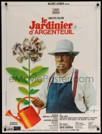 9j860 GARDENER OF ARGENTEUIL French 24x32 '66 great image of Jean Gabin growing money tree!