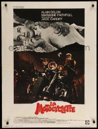 9j862 GIRL ON A MOTORCYCLE French 24x31 '68 sexy biker Marianne Faithfull, Vaissier art!