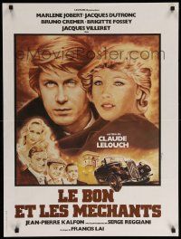 9j865 GOOD & THE BAD French 24x32 '77 Lelouch's Le Bon et les Mechants, Ferracci & Vassiliev art!