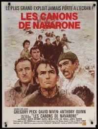 9j867 GUNS OF NAVARONE French 24x32 R70s Gregory Peck, David Niven & Anthony Quinn by Terpning!