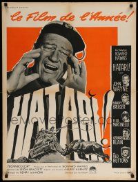 9j868 HATARI French 24x32 '62 Howard Hawks, great images of John Wayne in Africa!