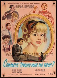 9j873 HOW DO YOU LIKE MY SISTER French 22x31 '64 Comment Trouves-vous Ma Soeur?, Jean Mascii art!