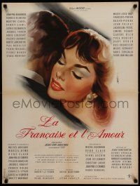 9j896 LOVE & THE FRENCHWOMAN French 23x31 '60 great Jean Mascii romantic artwork!