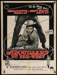 9j921 PARDNERS French 24x32 '57 great image of cowboys Jerry Lewis between legs!