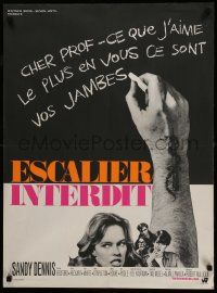 9j964 UP THE DOWN STAIRCASE French 23x31 '67 inner-city teacher Sandy Dennis, Kaufman novel!