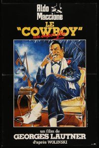 9j982 COWBOY French 16x24 '85 great wacky artwork of Aldo Maccione, Godfather parody!