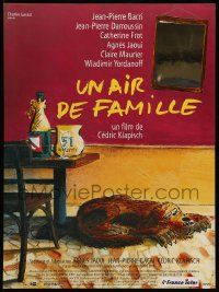 9j986 FAMILY RESEMBLANCES French 16x22 '96 Cedric Klapisch, art of dog and cool foil mirror!