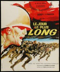 9j992 LONGEST DAY French 17x21 R69 Zanuck's World War II D-Day movie, Tealdi art!