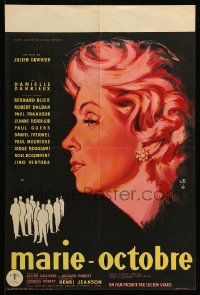 9j995 SECRET MEETING French 16x24 '59 Duvivier's Marie-Octobre, Thos art of Danielle Darrieux!