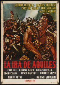 9j407 FURY OF ACHILLES export Italian 1sh '62 L'ira di Achille, cool sword & sandal art by Ciriello