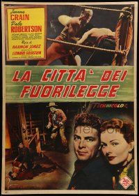 9j419 CITY OF BAD MEN Italian 19x27 pbusta '53 Jeanne Crain, Dale Robertson, Richard Boone!