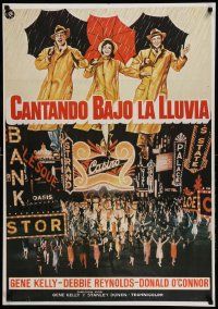 9j095 SINGIN' IN THE RAIN Spanish R82 cool artwork of Gene Kelly, Debbie Reynolds!