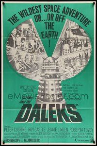 9p282 DR. WHO & THE DALEKS 1sh '66 Peter Cushing as the Doctor, wildest space adventure!