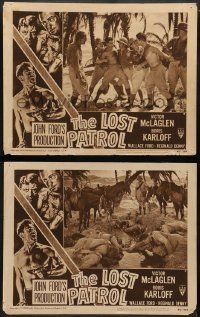 9r943 LOST PATROL 2 LCs R49 Boris Karloff, Victor McLaglen, John Ford WWI classic, cool artwork!