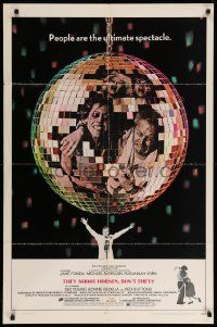 9y889 THEY SHOOT HORSES, DON'T THEY 1sh '70 Jane Fonda, Sydney Pollack, cool disco ball image!