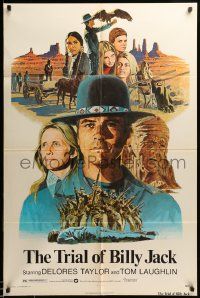 9y920 TRIAL OF BILLY JACK NSS style 1sh '74 Larry Salk art of Tom Laughlin as Billy Jack, Taylor!