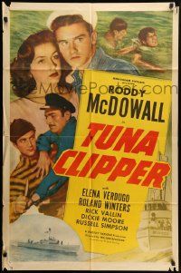 9y926 TUNA CLIPPER 1sh '49 Roddy McDowall, Elena Verdugo, Roland Winters!