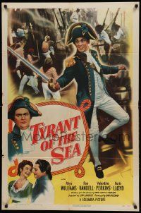 9y936 TYRANT OF THE SEA 1sh '50 art of captain Rhys Williams, suicide invasion of hostile seas!