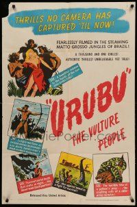 9y944 URUBU THE VULTURE PEOPLE 1sh '48 people from the jungles of Brazil, 1000 authentic chills!