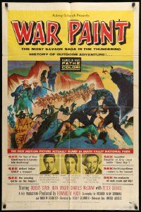 9y960 WAR PAINT 1sh '53 Robert Stack, Joan Taylor, filmed in Death Valley National Park!