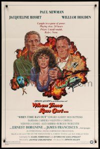 9y971 WHEN TIME RAN OUT 1sh '80 Tanenbaum art of Paul Newman, William Holden & Jacqueline Bisset