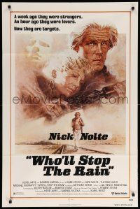 9y977 WHO'LL STOP THE RAIN 1sh '78 artwork of Nick Nolte & Tuesday Weld by Tom Jung!