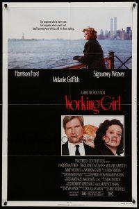 9y988 WORKING GIRL NSS style 1sh '88 Harrison Ford, Melanie Griffith & Sigourney Weaver!