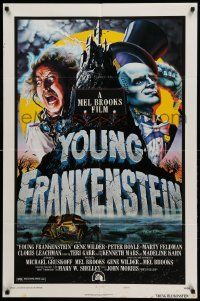 9y996 YOUNG FRANKENSTEIN style B 1sh '74 Mel Brooks, Alvin art of Wilder, Peter Boyle & Feldman!