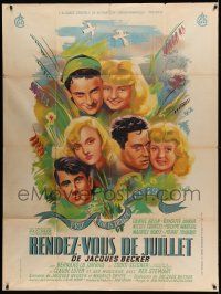 9z944 RENDEZVOUS IN JULY French 1p '49 Daniel Gelin, Brigitte Auber, cast montage art by Delfo!