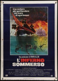 9z266 BEYOND THE POSEIDON ADVENTURE Italian 1p '79 Irwin Allen directed, Kunstler disaster art!