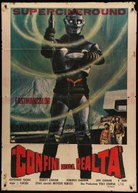 9z336 GODZILLA VS. MEGALON Italian 1p '76 different full-length art of ONLY Jet Jaguar by Aller!