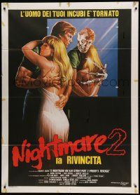 9z400 NIGHTMARE ON ELM STREET 2 Italian 1p '86 creepy horror artwork with monster in mirror!