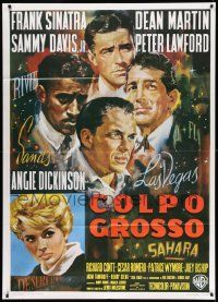 9z404 OCEAN'S 11 Italian 1p R90s art of Sinatra, Martin, Davis, Dickinson & Lawford by Ciriello!