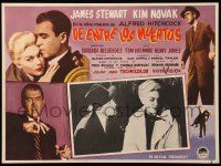 9z626 VERTIGO Mexican LC '58 Alfred Hitchcock classic, c/u of James Stewart & blonde Kim Novak!