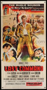 1b696 LAST COMMAND 3sh '55 art of Sterling Hayden & Anna Maria Alberghetti at the Alamo!