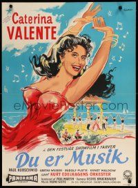 1f451 DU BIST MUSIK Danish '56 wonderful Wenzel artwork of sexy Caterina Valente dancing!